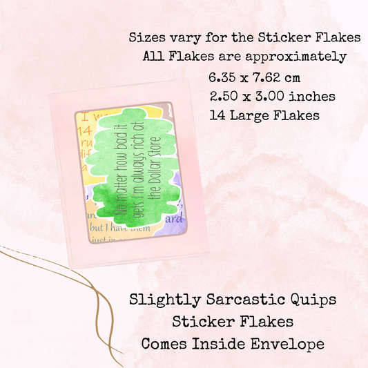 Slightly Sarcastic Quips - Sticker Flakes - Stationery - Watercolour