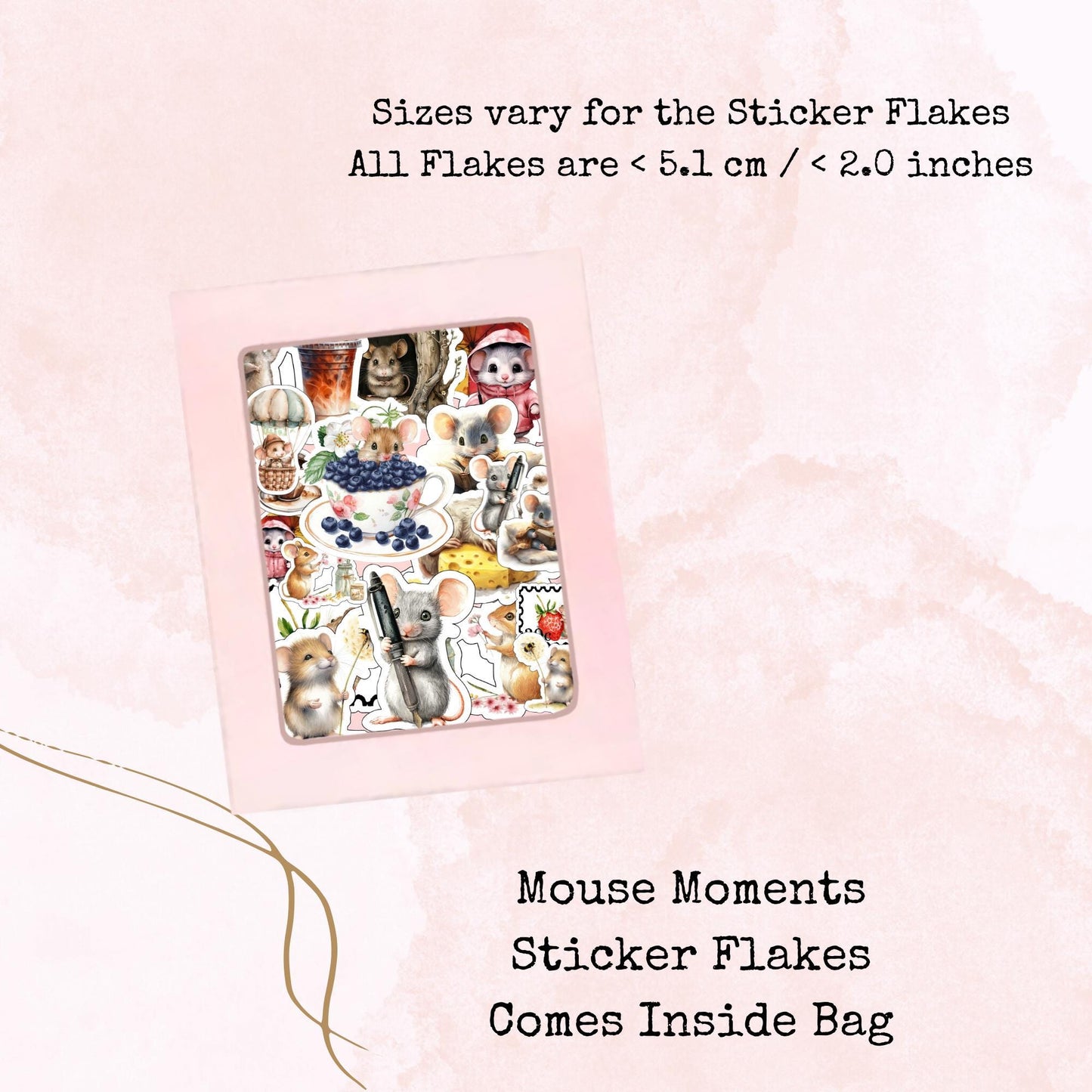 Mouse Moments - Sticker Flakes - Stationery - Watercolour