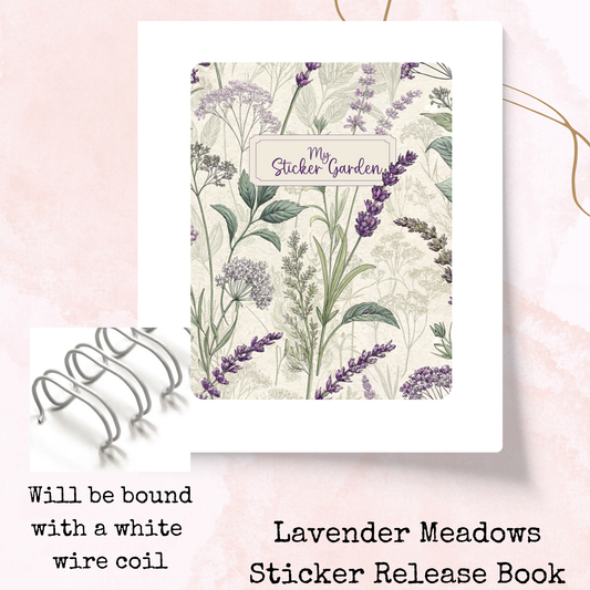 My Sticker Garden - Lavender Meadows - Sticker Release Book - Planner and Journal Accessory - Stationery - Watercolour