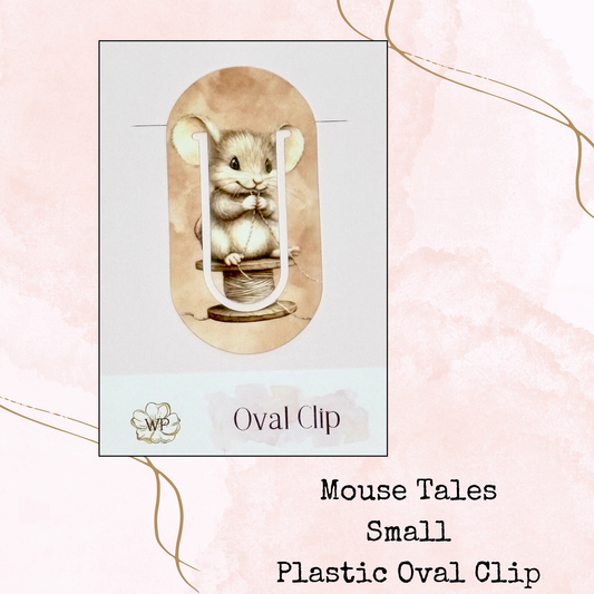 Mouse Tales - Oval Shaped Clip - Small Size - Page Marker - Stationery - Watercolour