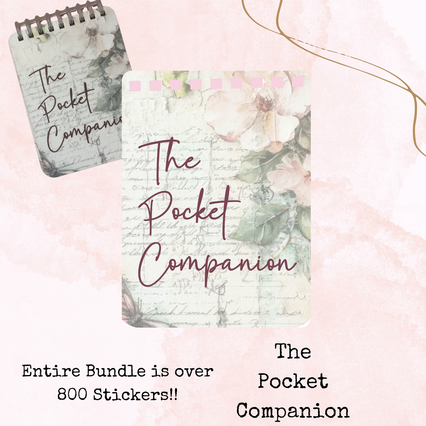 The Pocket Companion - Base Pack - Mini Scripts - Sticker Sheets - Stationery - Watercolour