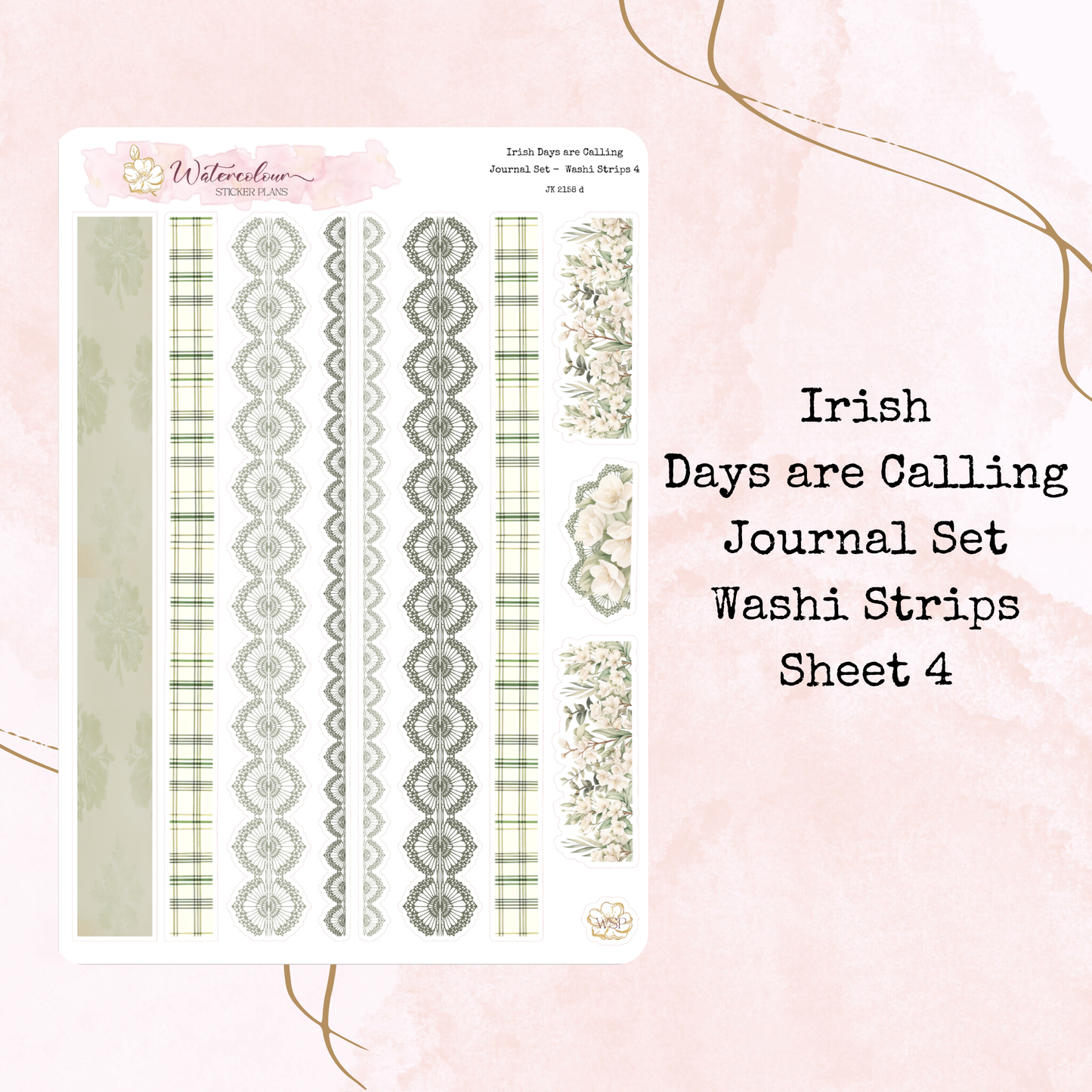 Irish Days are Calling - 4 Sheet Journal Set - Planner Stickers - Stationery - Watercolour