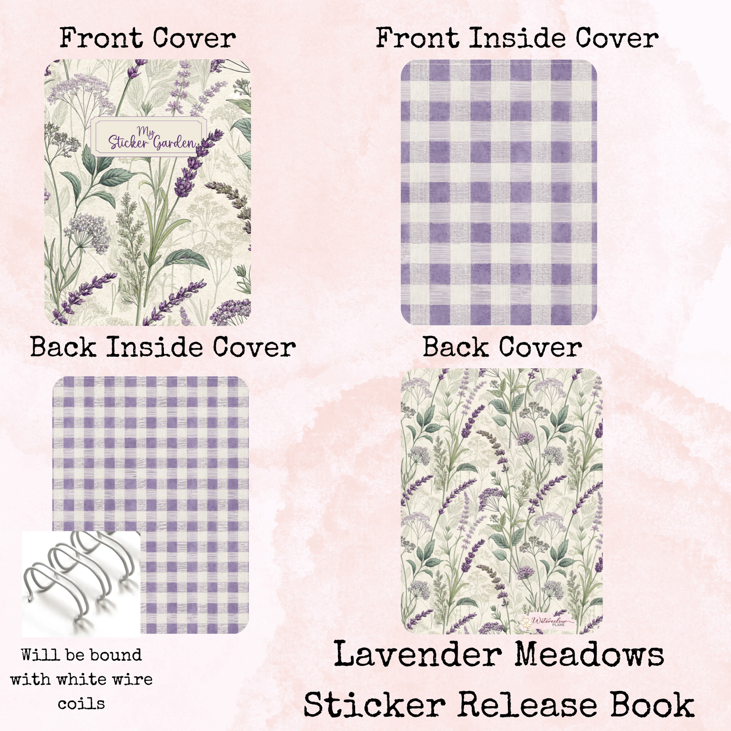 My Sticker Garden - Lavender Meadows - Sticker Release Book - Planner and Journal Accessory - Stationery - Watercolour