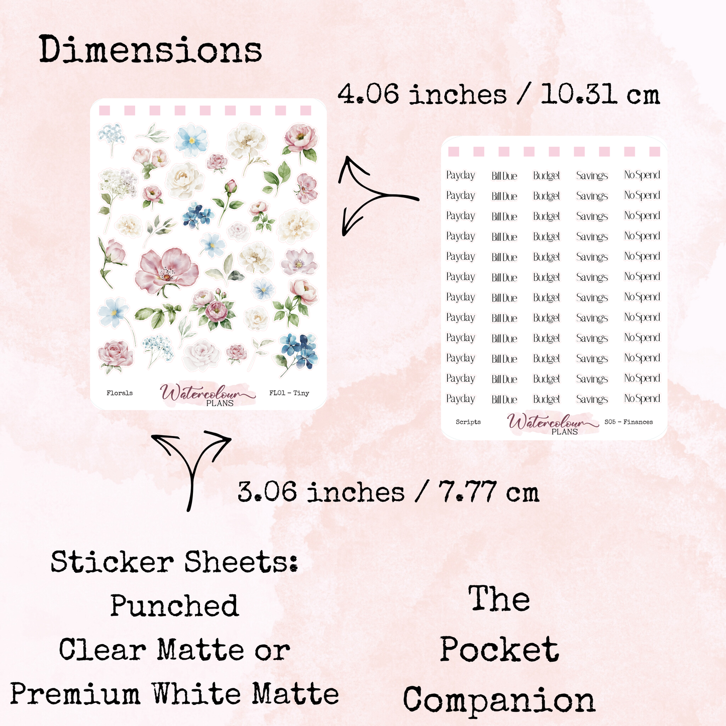 The Pocket Companion - Icons Pack - Icon Stickers - Mini Size - Stationery - Watercolour
