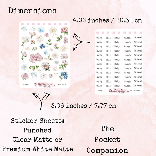 The Pocket Companion - Icons Pack - Icon Stickers - Mini Size - Stationery - Watercolour