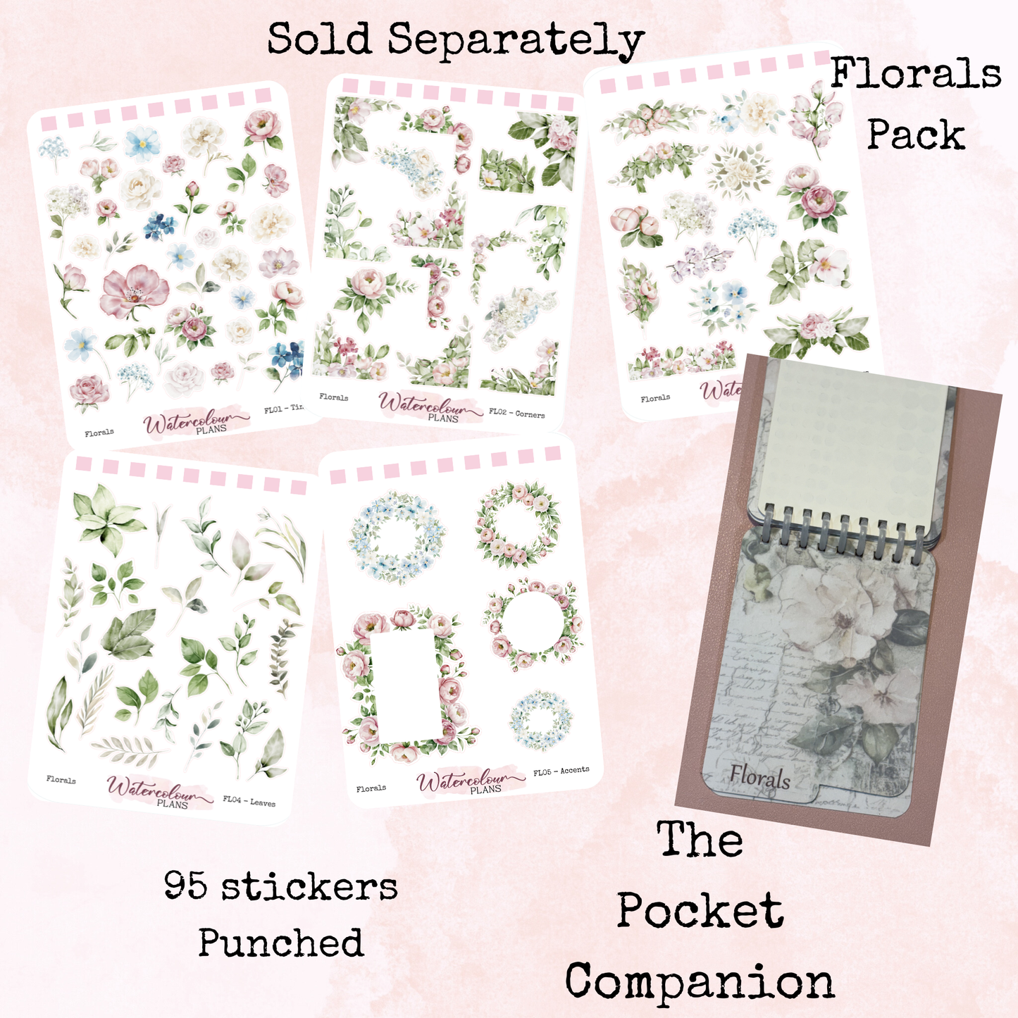 The Pocket Companion - Icons Pack - Icon Stickers - Mini Size - Stationery - Watercolour