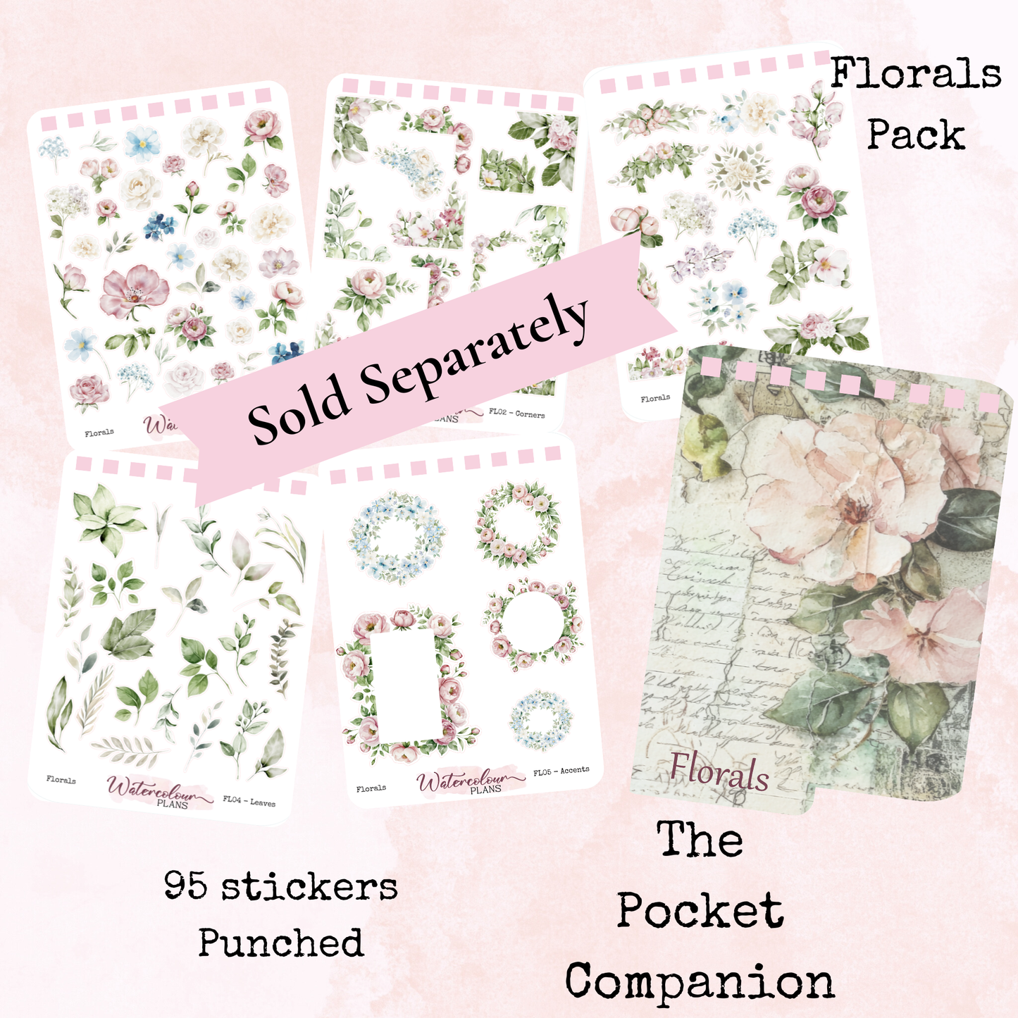 The Pocket Companion - Base Pack - Mini Scripts - Sticker Sheets - Stationery - Watercolour