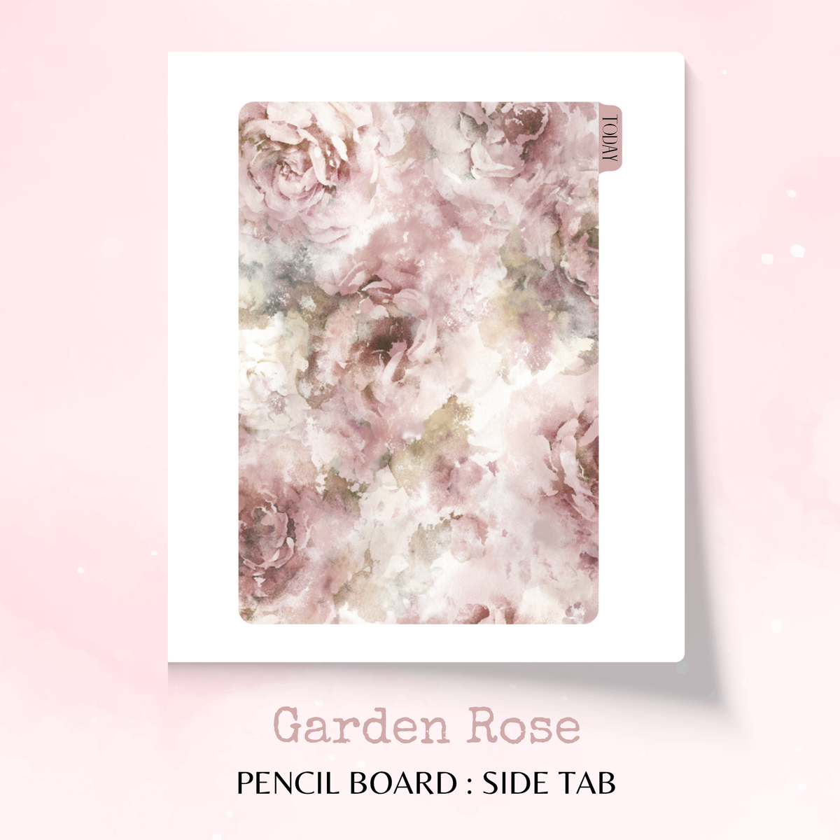 Garden Rose - Pencil Board - Side Tab - Dashboard - Stationery - Planning Accessory - Watercolour