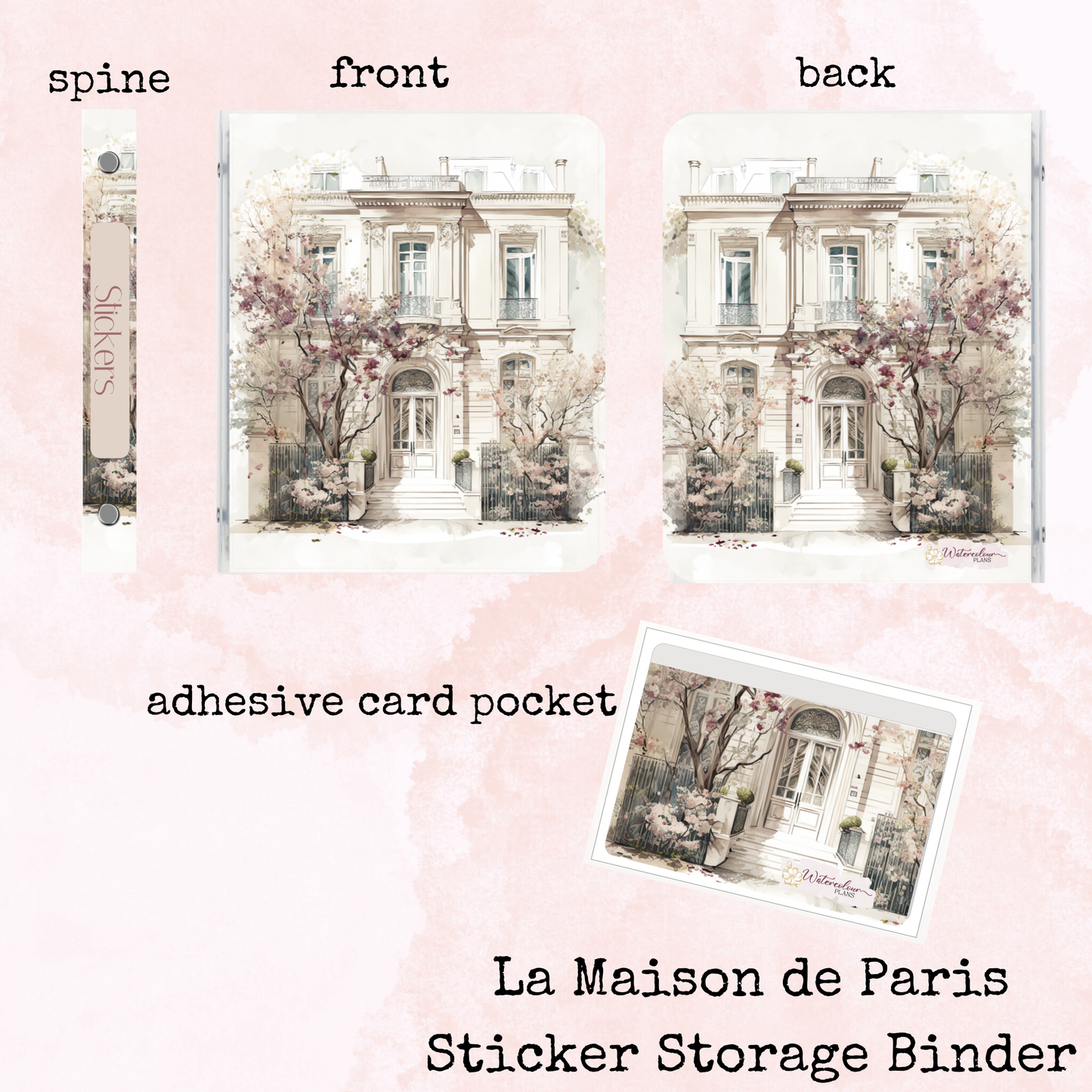 La Maison de Paris - Sticker Storage Binder- A5 Binder - Stationery Accessory - Watercolour