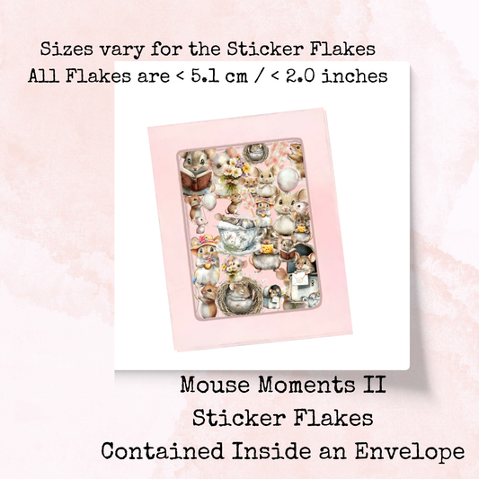 Mouse Moments II - Sticker Flakes - Planner and Journal Stickers - Stationery - Watercolour