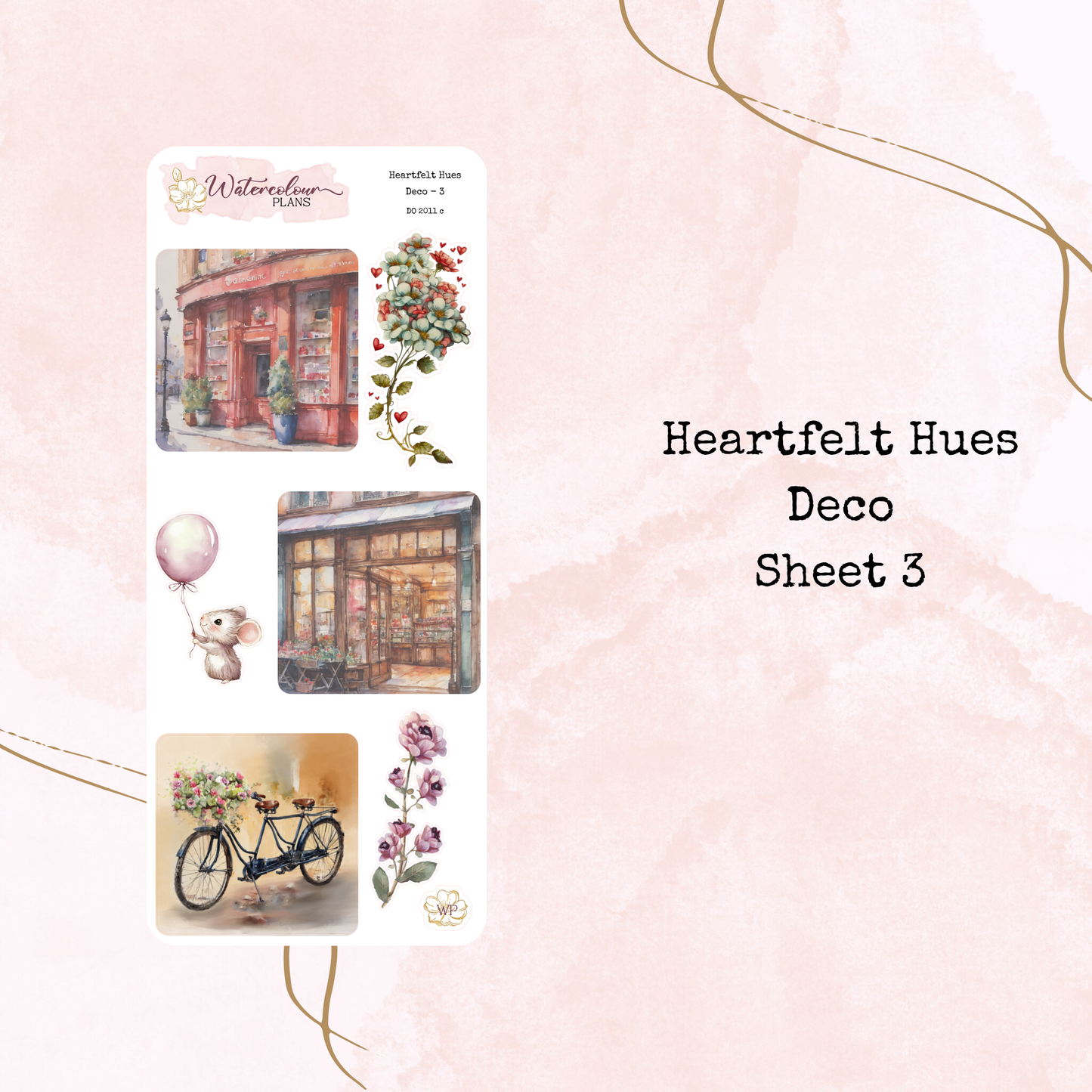Heartfelt Hues - Deco Stickers - Planning - Journaling - Watercolour