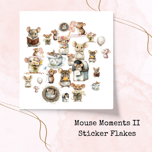 Mouse Moments II - Sticker Flakes - Planner and Journal Stickers - Stationery - Watercolour