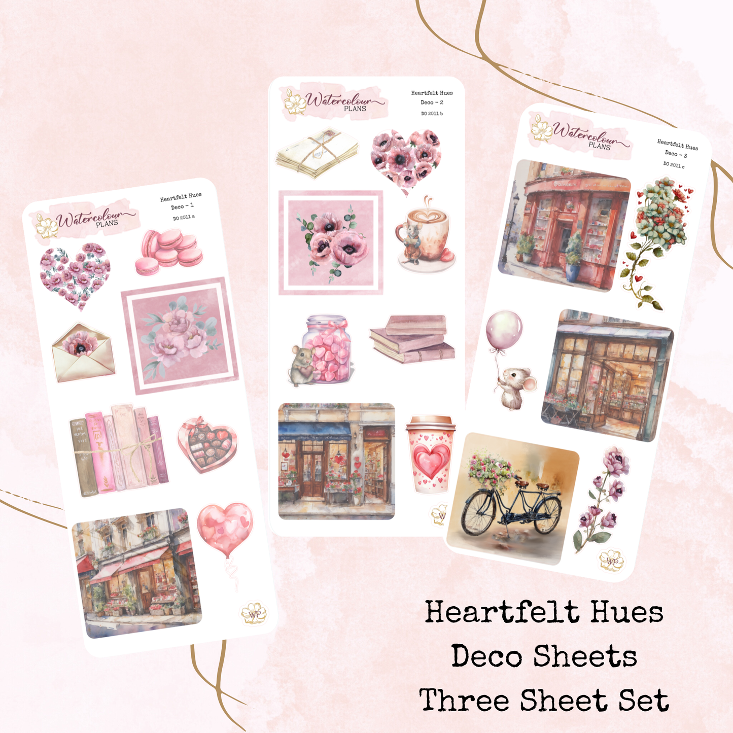 Heartfelt Hues - Deco Stickers - Planning - Journaling - Watercolour