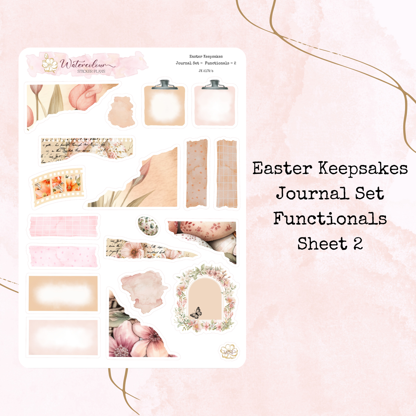 Easter Keepsakes - Journal Set - Planner and Journal Stickers - Stationery - Watercolour