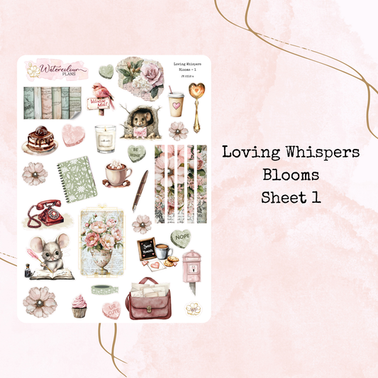 Loving Whispers - Journal Trio - Planner Stickers - Stationery - Watercolour