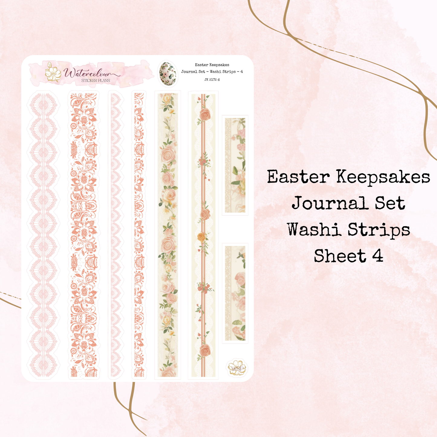 Easter Keepsakes - Journal Set - Planner and Journal Stickers - Stationery - Watercolour