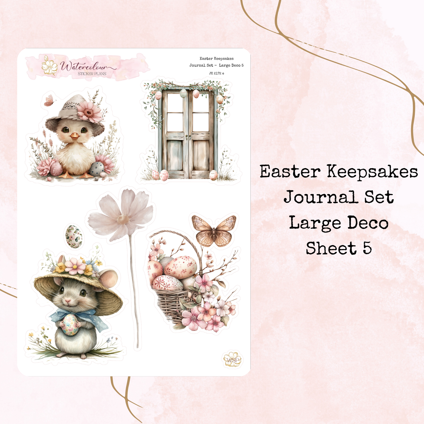 Easter Keepsakes - Journal Set - Planner and Journal Stickers - Stationery - Watercolour