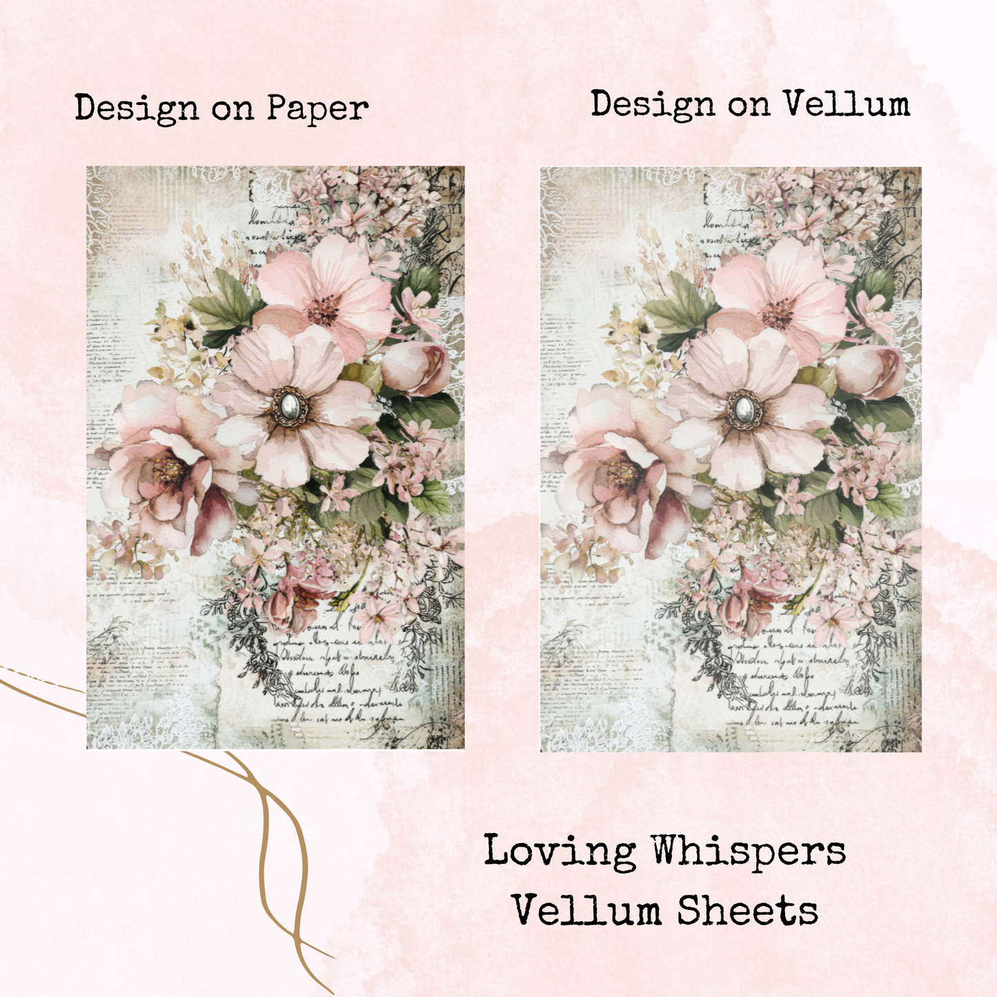 Loving Whispers - Printed Vellum - Stationery - Watercolour