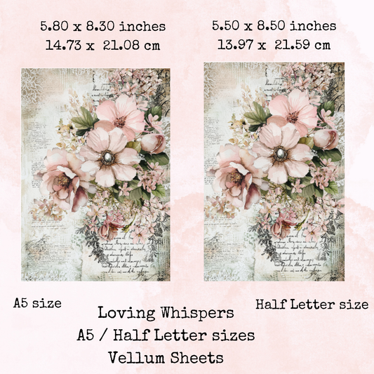 Loving Whispers - Printed Vellum - Stationery - Watercolour