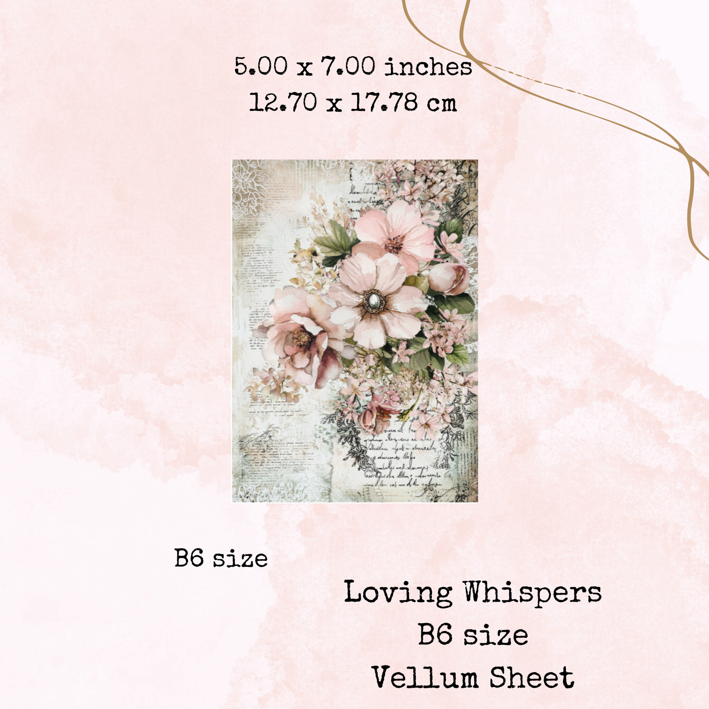 Loving Whispers - Printed Vellum - Stationery - Watercolour