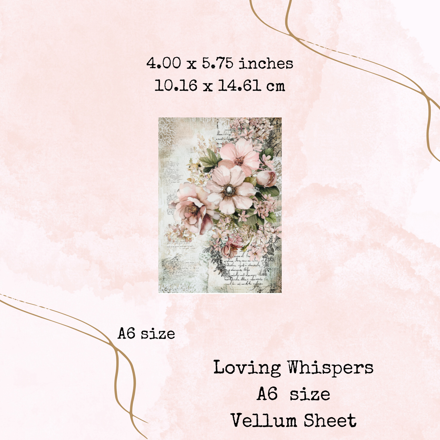 Loving Whispers - Printed Vellum - Stationery - Watercolour