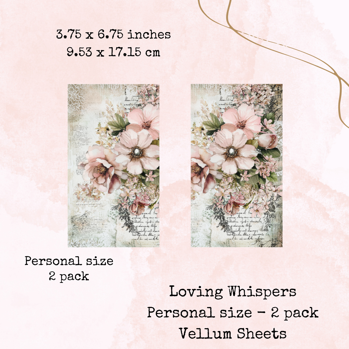 Loving Whispers - Printed Vellum - Stationery - Watercolour