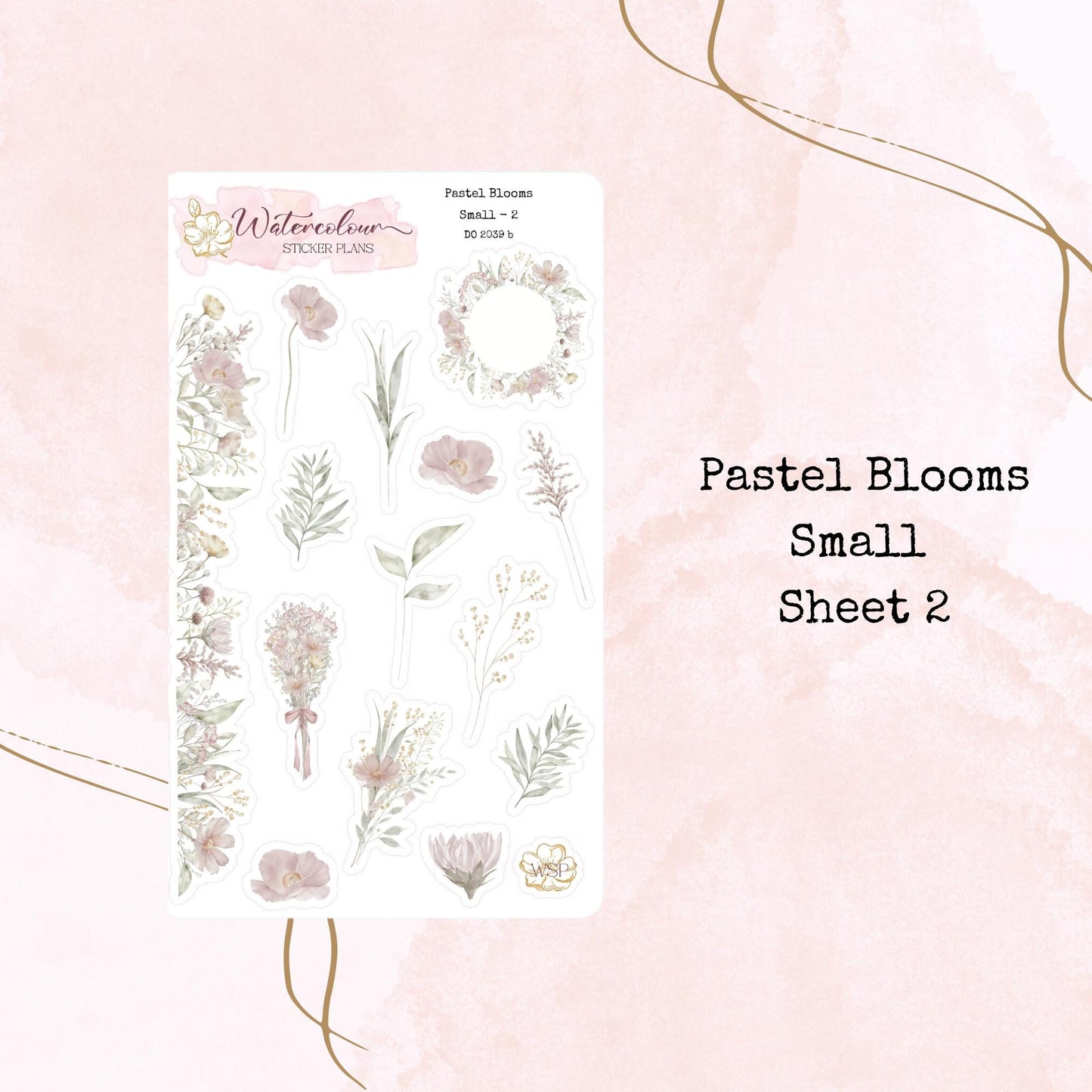 Pastel Blooms - Small Size - Planner and Journal Stickers - Stationery - Watercolour