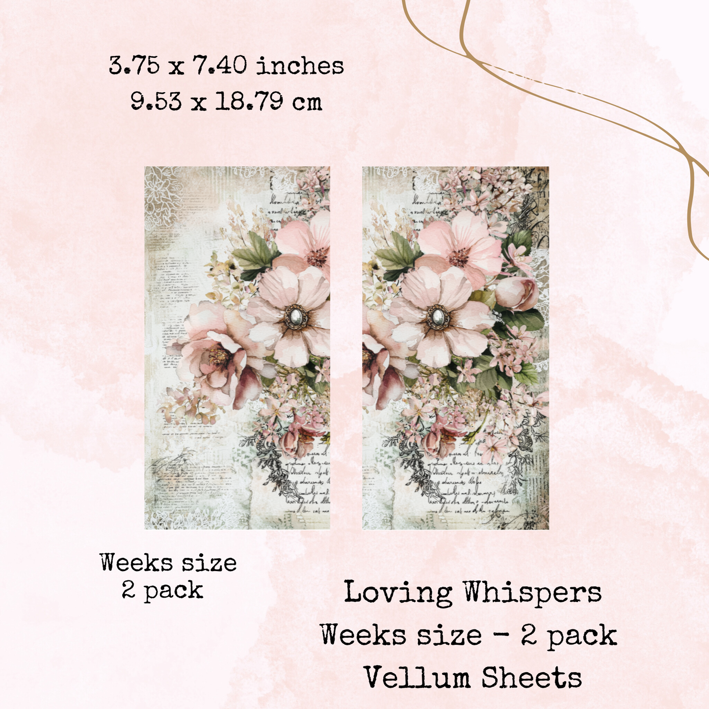 Loving Whispers - Printed Vellum - Stationery - Watercolour