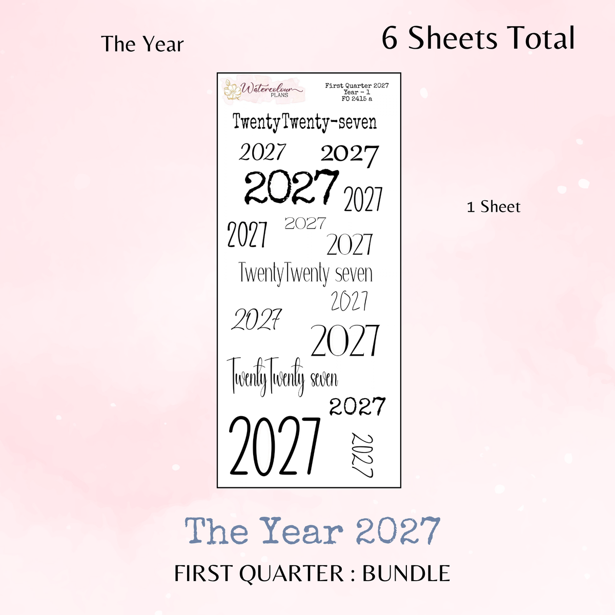 First Quarter Bundle - 2027 - Script Stickers - Days Weeks Months - Stationery