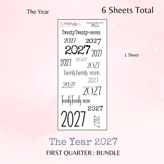 First Quarter Bundle - 2027 - Script Stickers - Days Weeks Months - Stationery