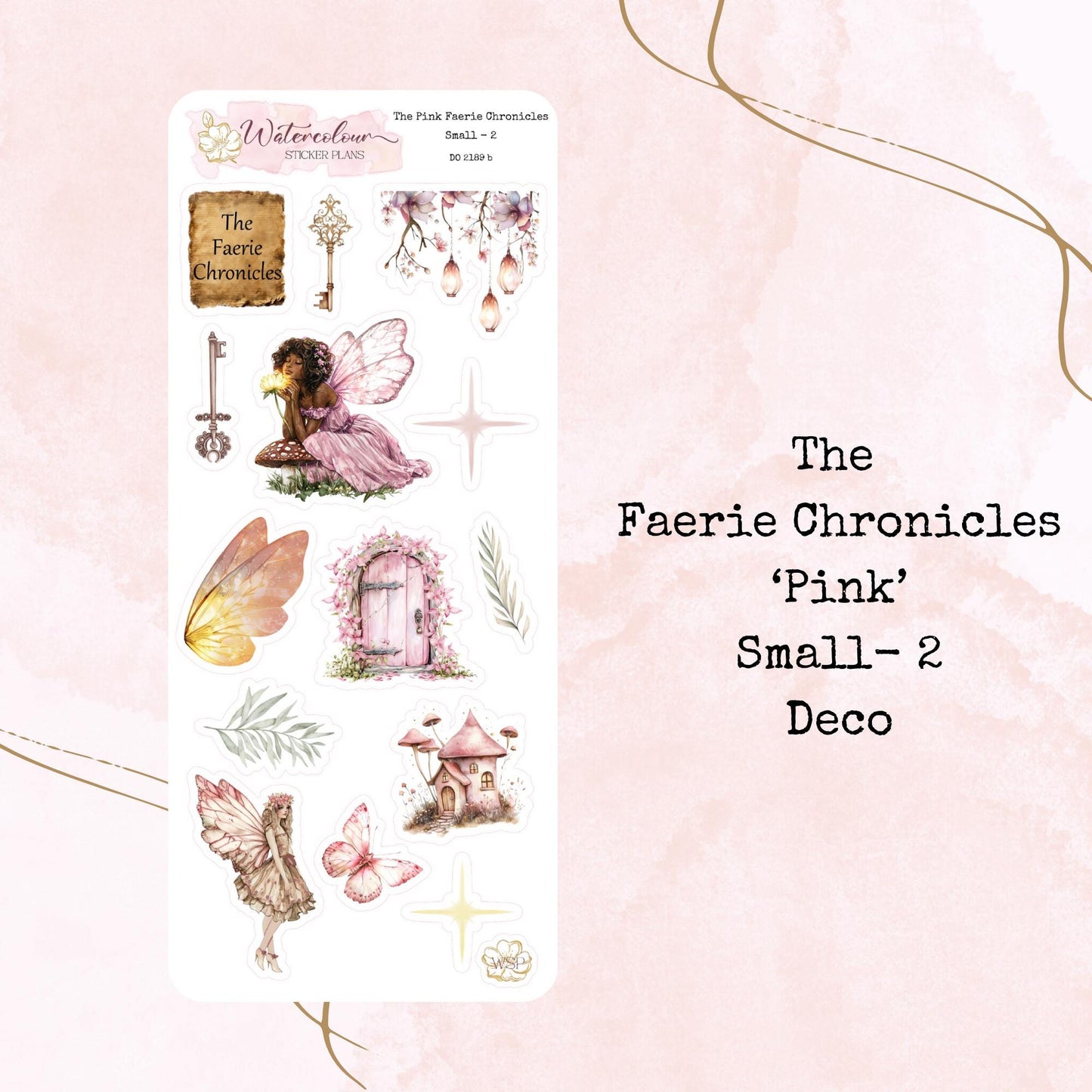 The Pink Faerie Chronicles - Small Size - Planner and Journal Stickers - Stationery - Watercolour