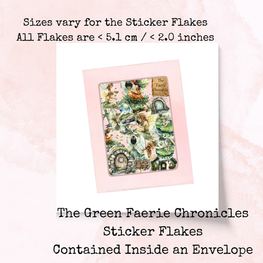 The Green Faerie Chronicles - Sticker Flakes - Planner and Journal Stickers - Stationery - Watercolour