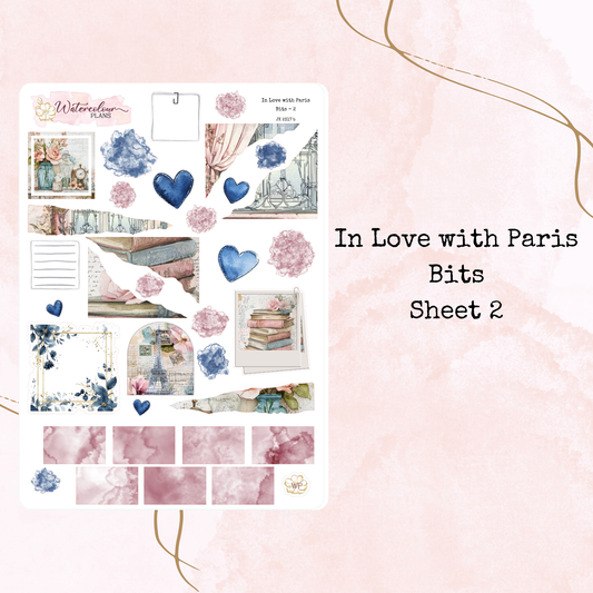 In Love with Paris - Journal Trio - Vintage Floral - Planner Stickers - Watercolour