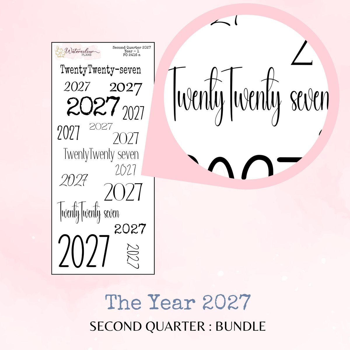 Second Quarter Bundle - 2027 - Script Stickers - Days Weeks Months - Stationery