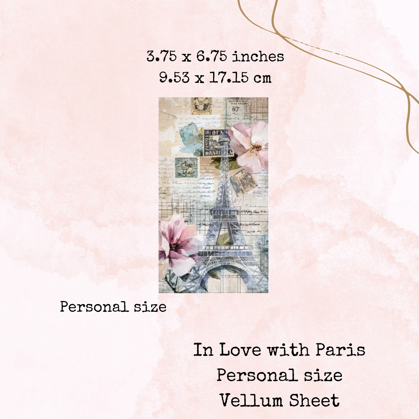 In Love with Paris - Printed Vellum - Stationery - Watercolour