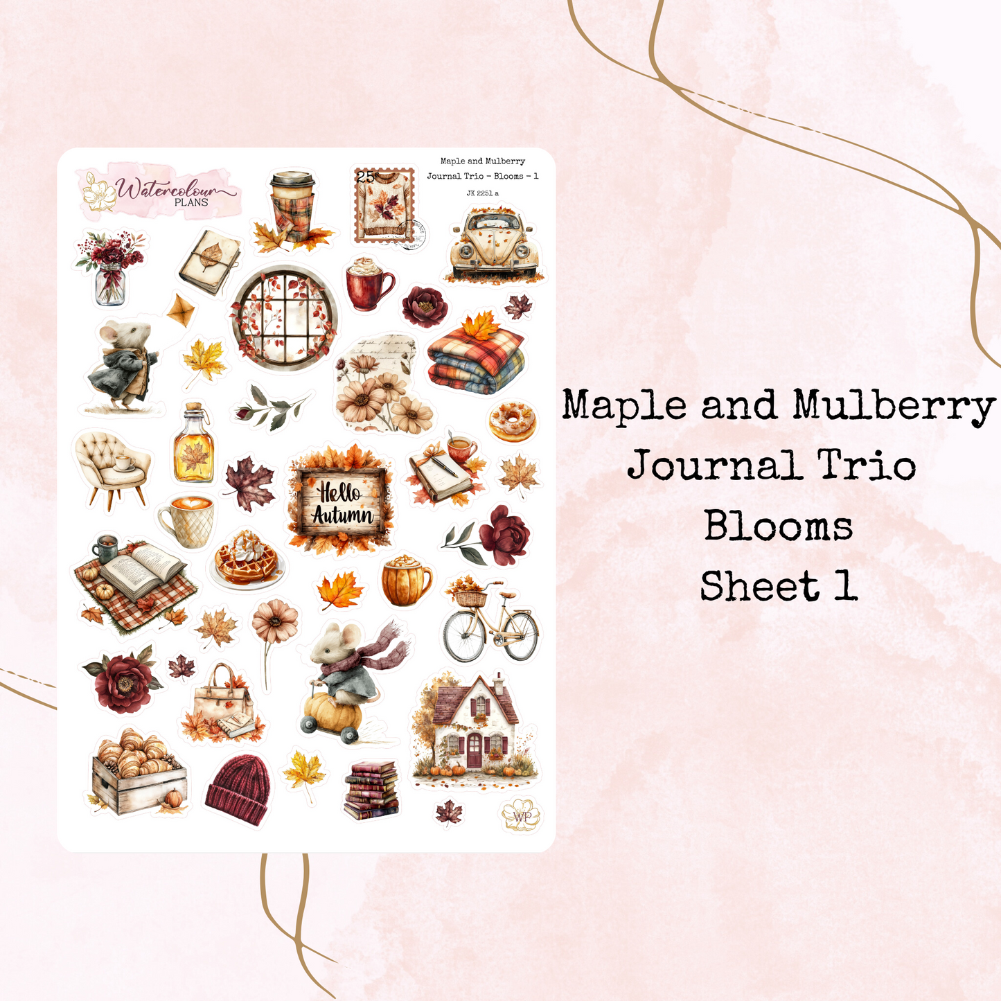 Maple and Mulberry - Journal Trio - Planner Stickers - Journal Stickers