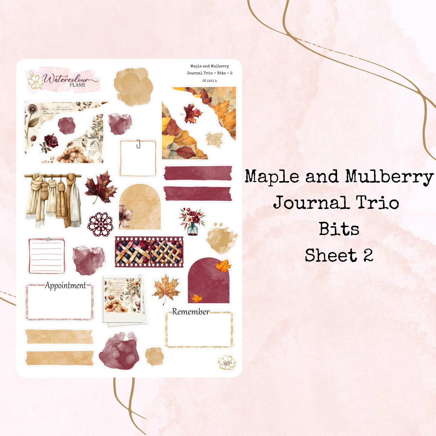 Maple and Mulberry - Journal Trio - Planner Stickers - Journal Stickers