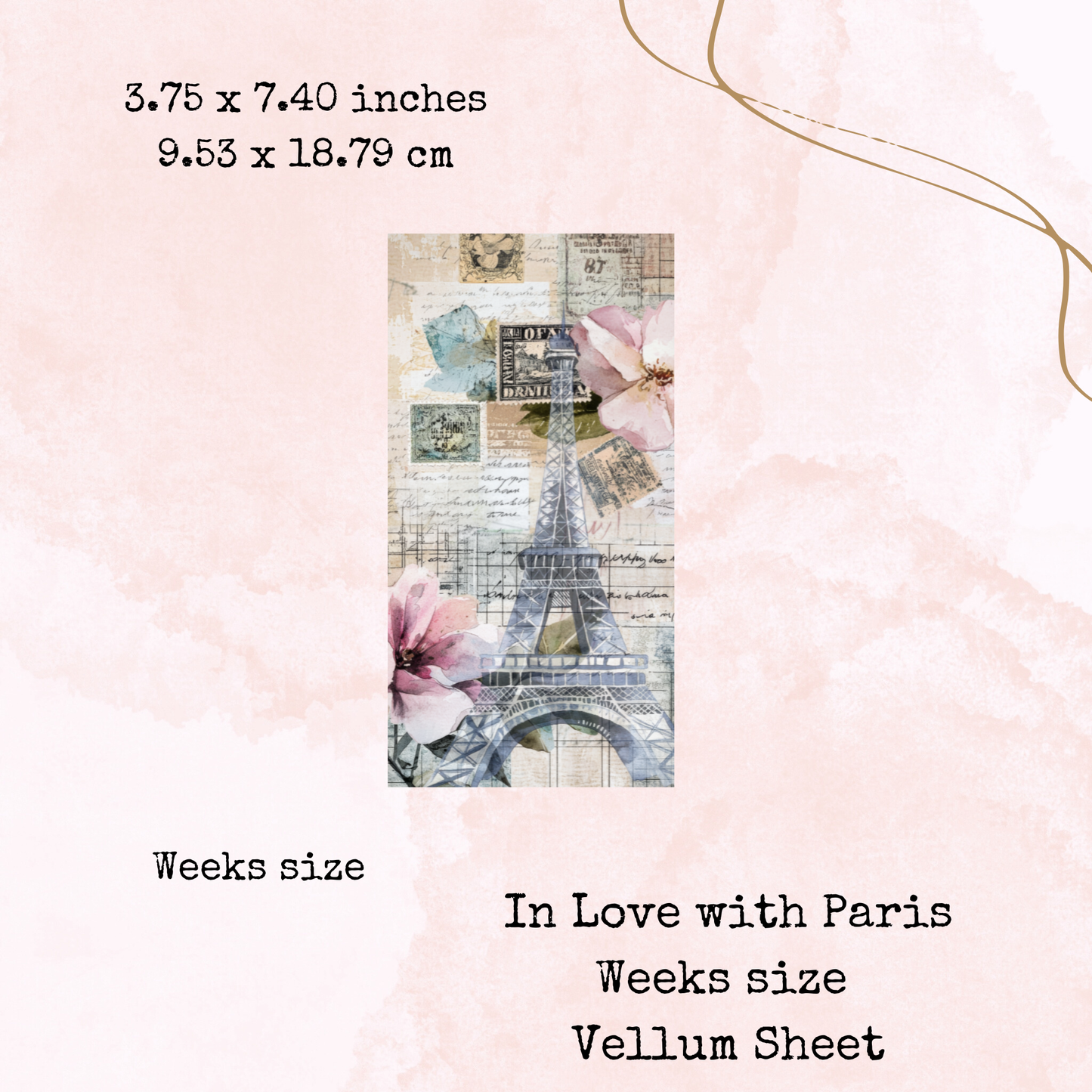 In Love with Paris - Printed Vellum - Stationery - Watercolour