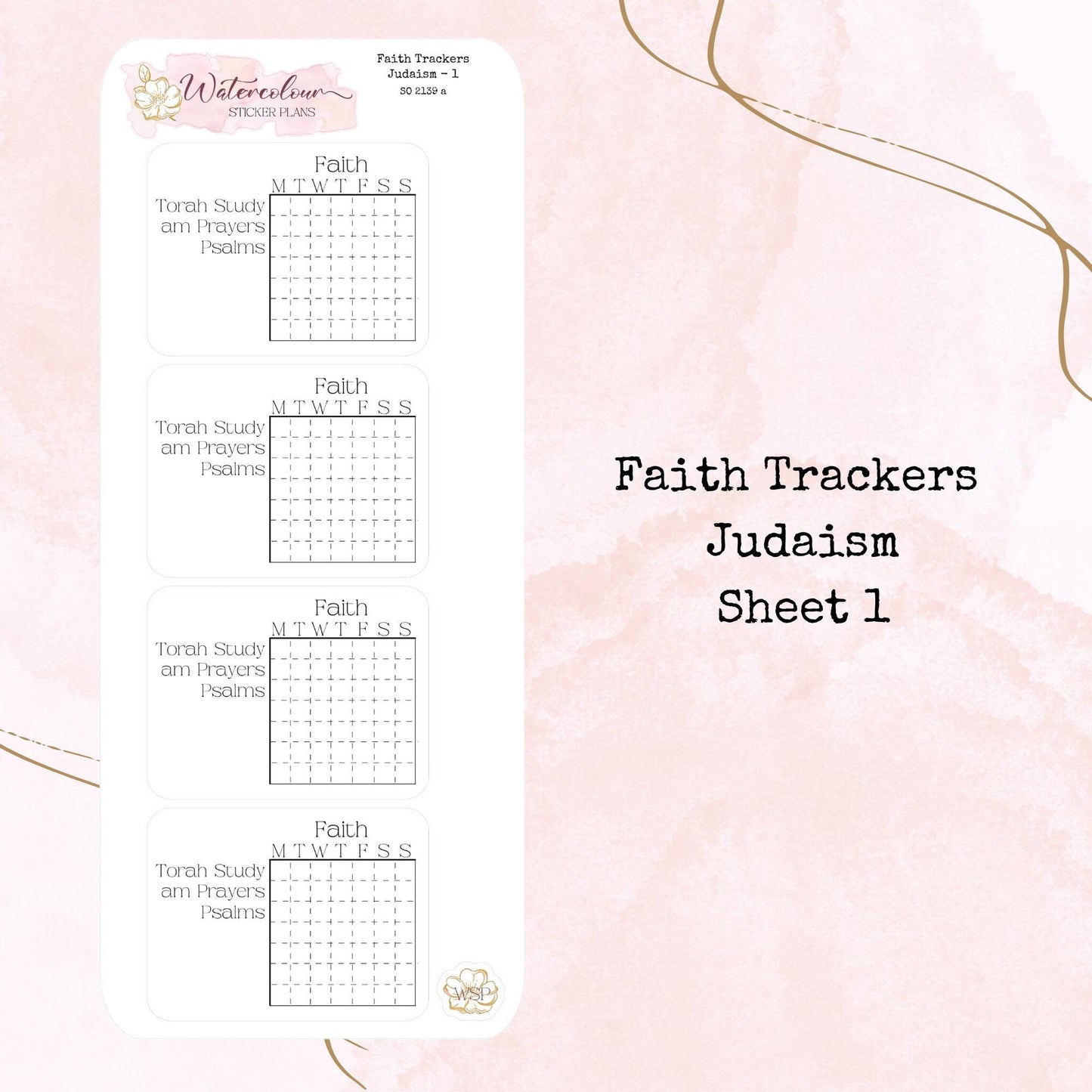 Faith Trackers - Judaism - Tracking Stickers - Planner and Journal - Stationery