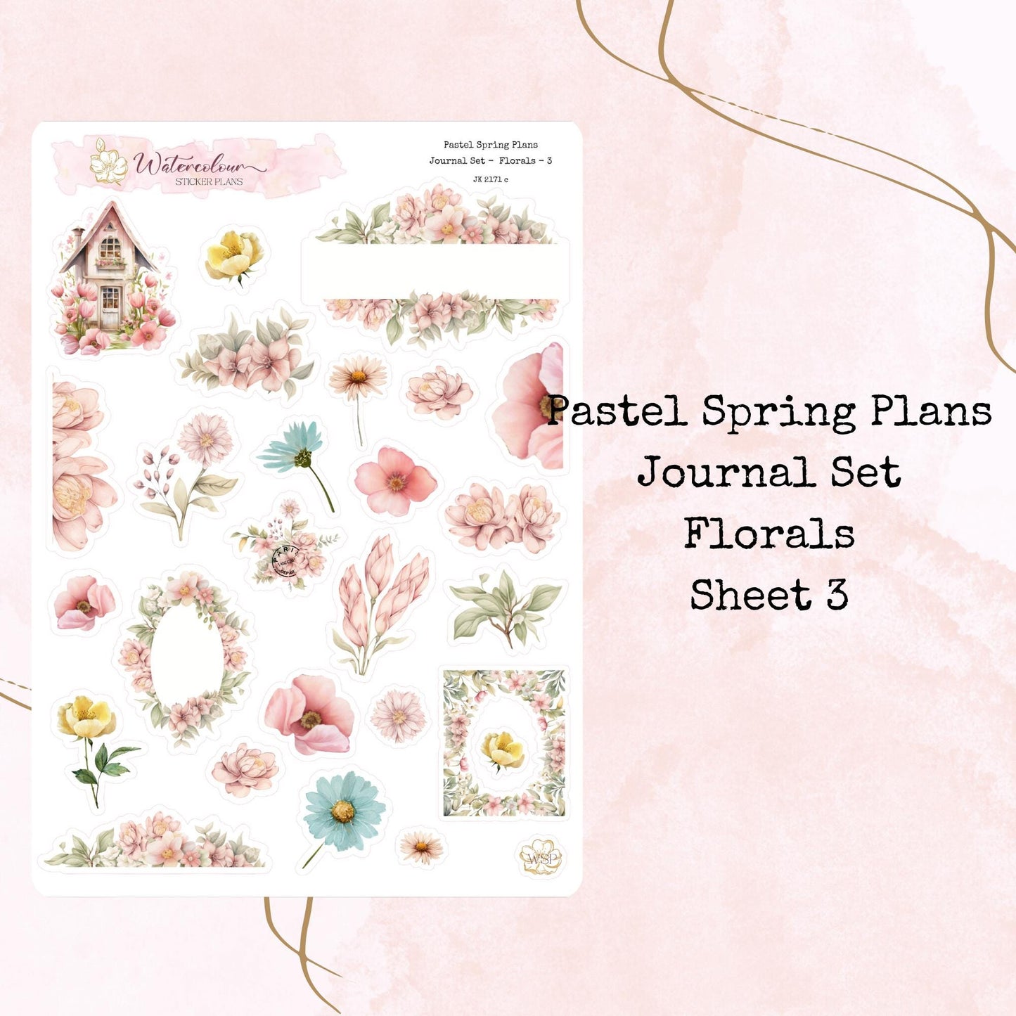 Pastel Spring Plans - Journal Set - Planner and Journal Stickers - Stationery - Watercolour
