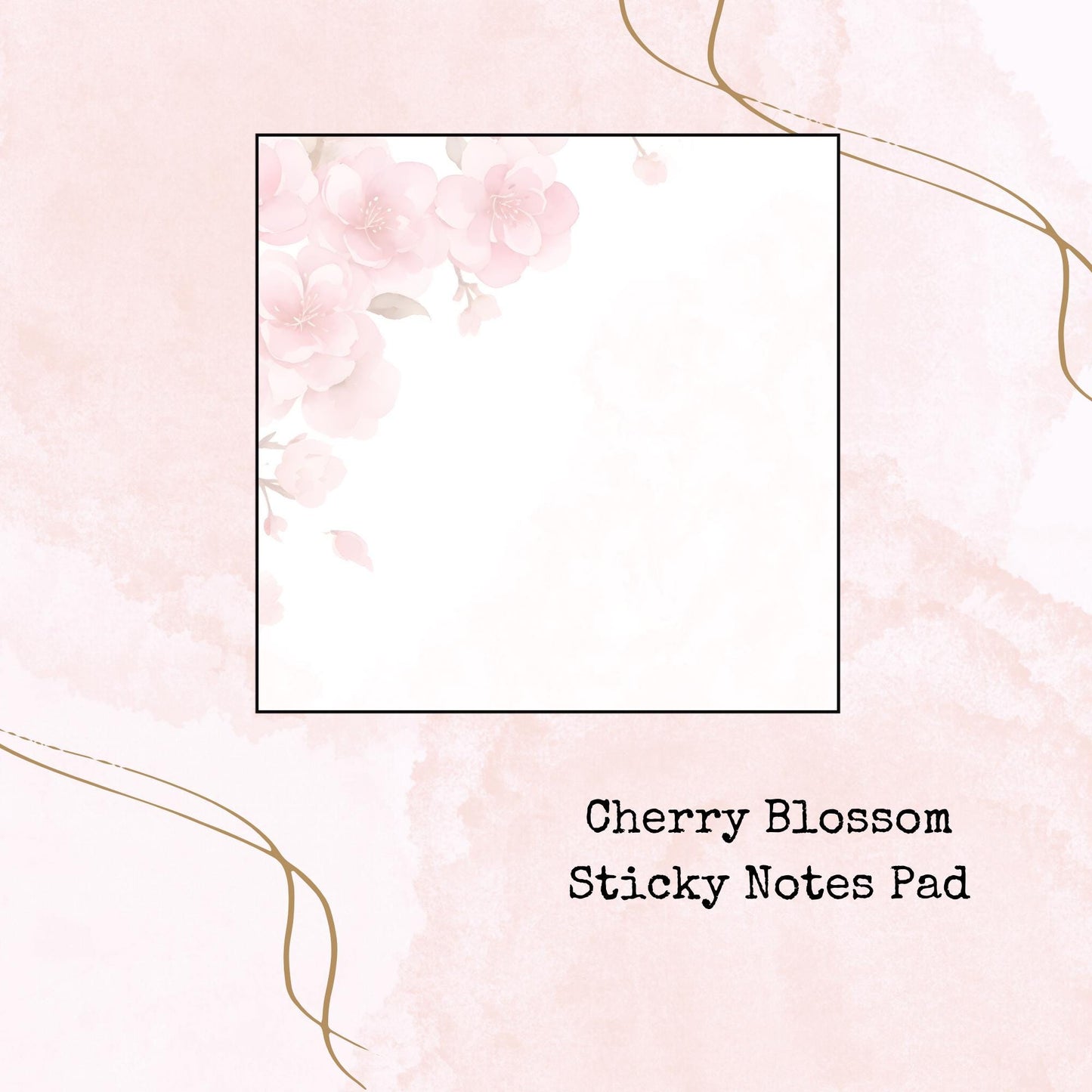 Cherry Blossom - Sticky Notes Pad - Stationery - Watercolour