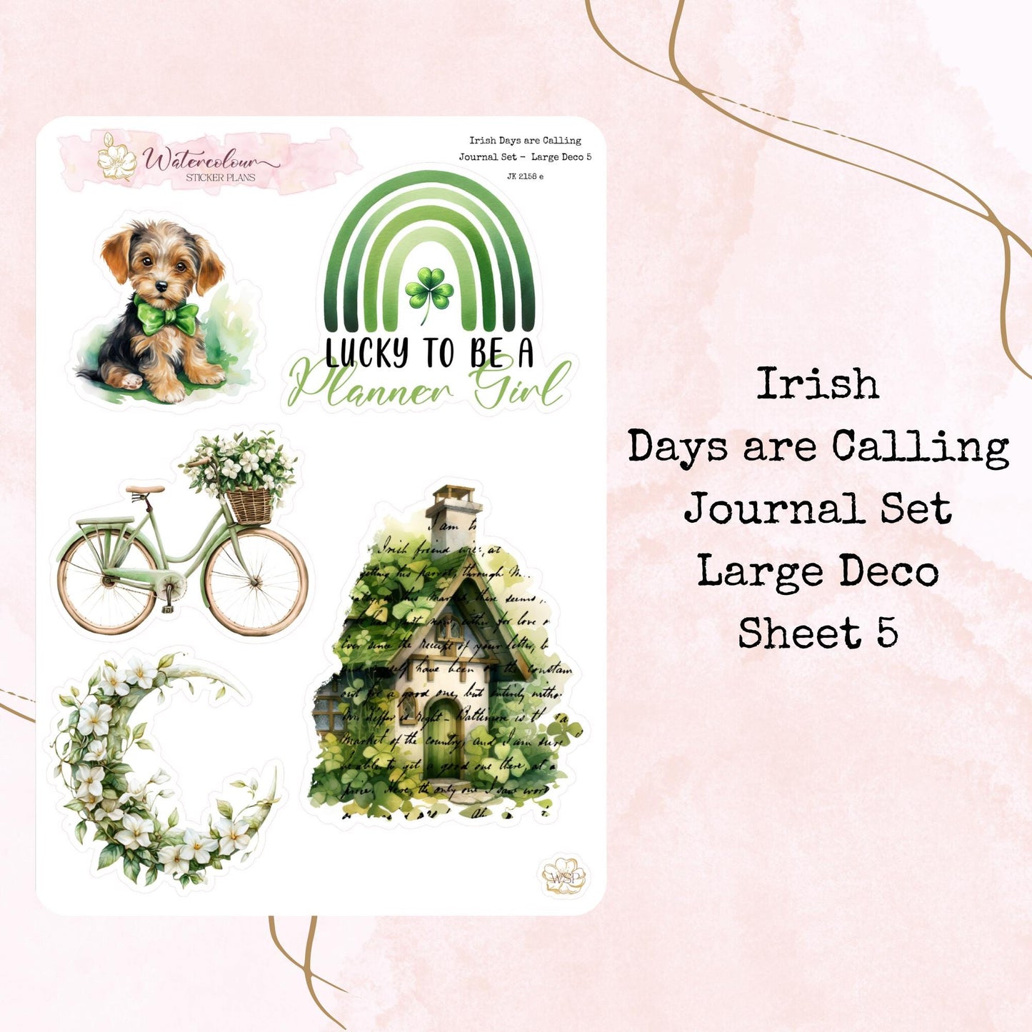 Irish Days are Calling - 6 Sheet Journal Set - Planner and Journal Stickers - Stationery - Watercolour