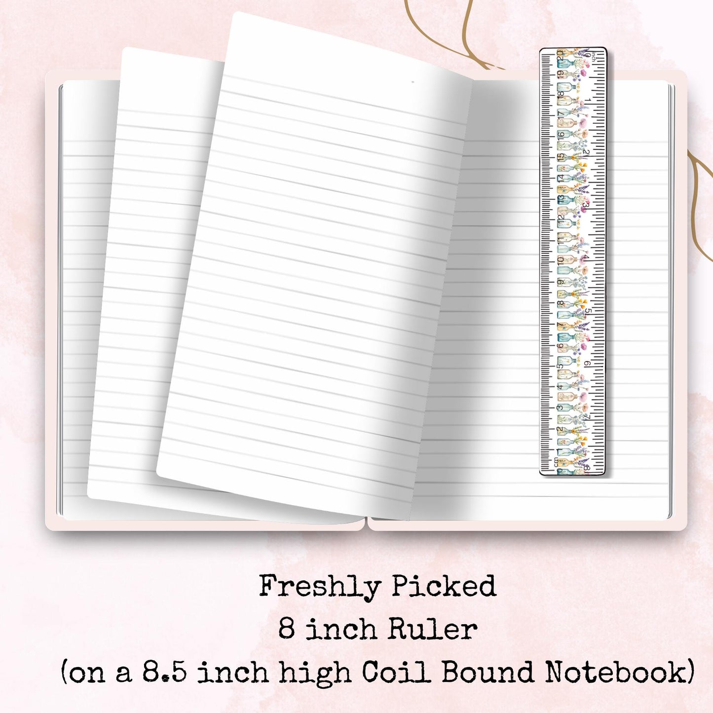 Freshly Picked - 8 Inch Ruler - Planner Supplies - Watercolour