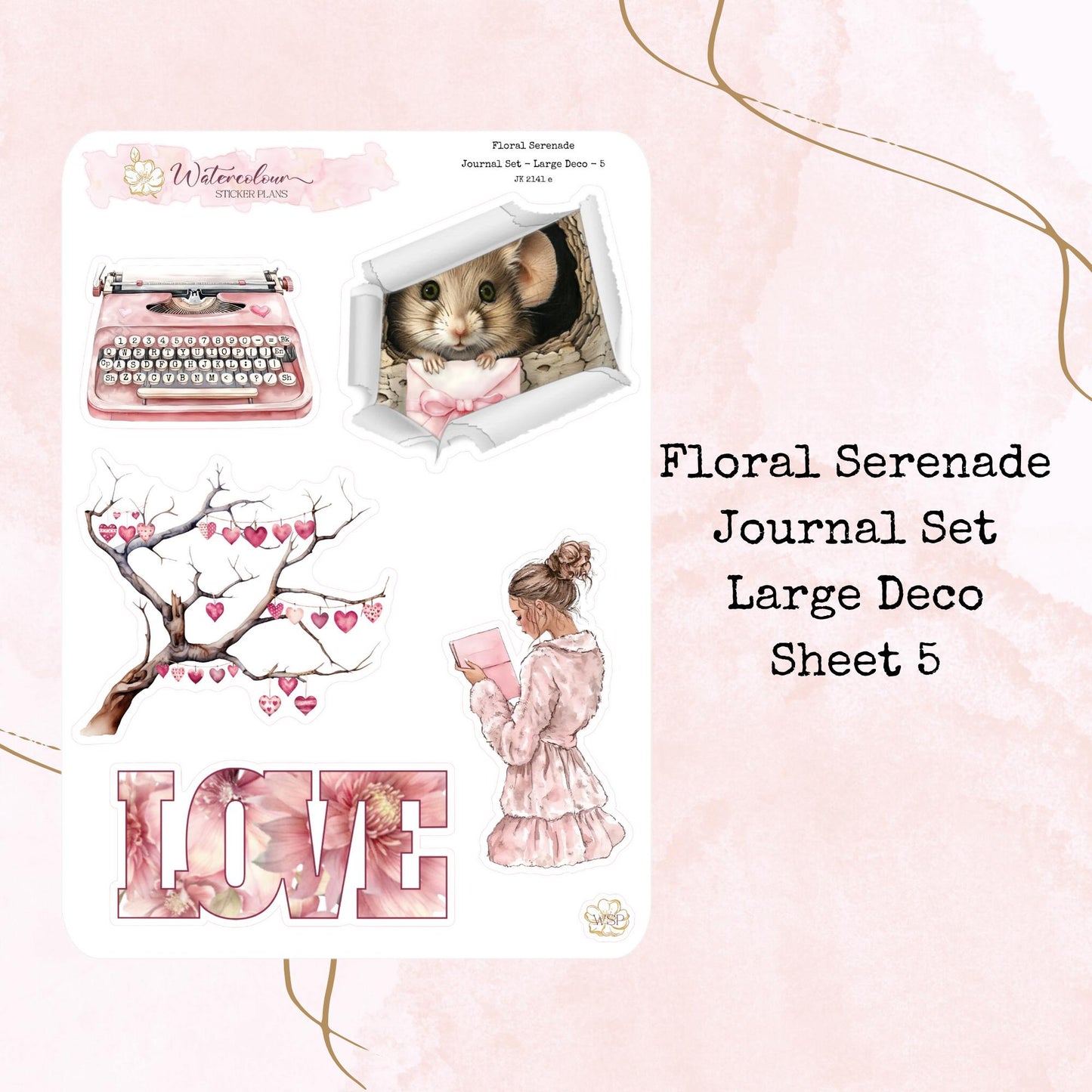 Floral Serenade - Journal Set - Planner and Journal Stickers - Stationery - Watercolour