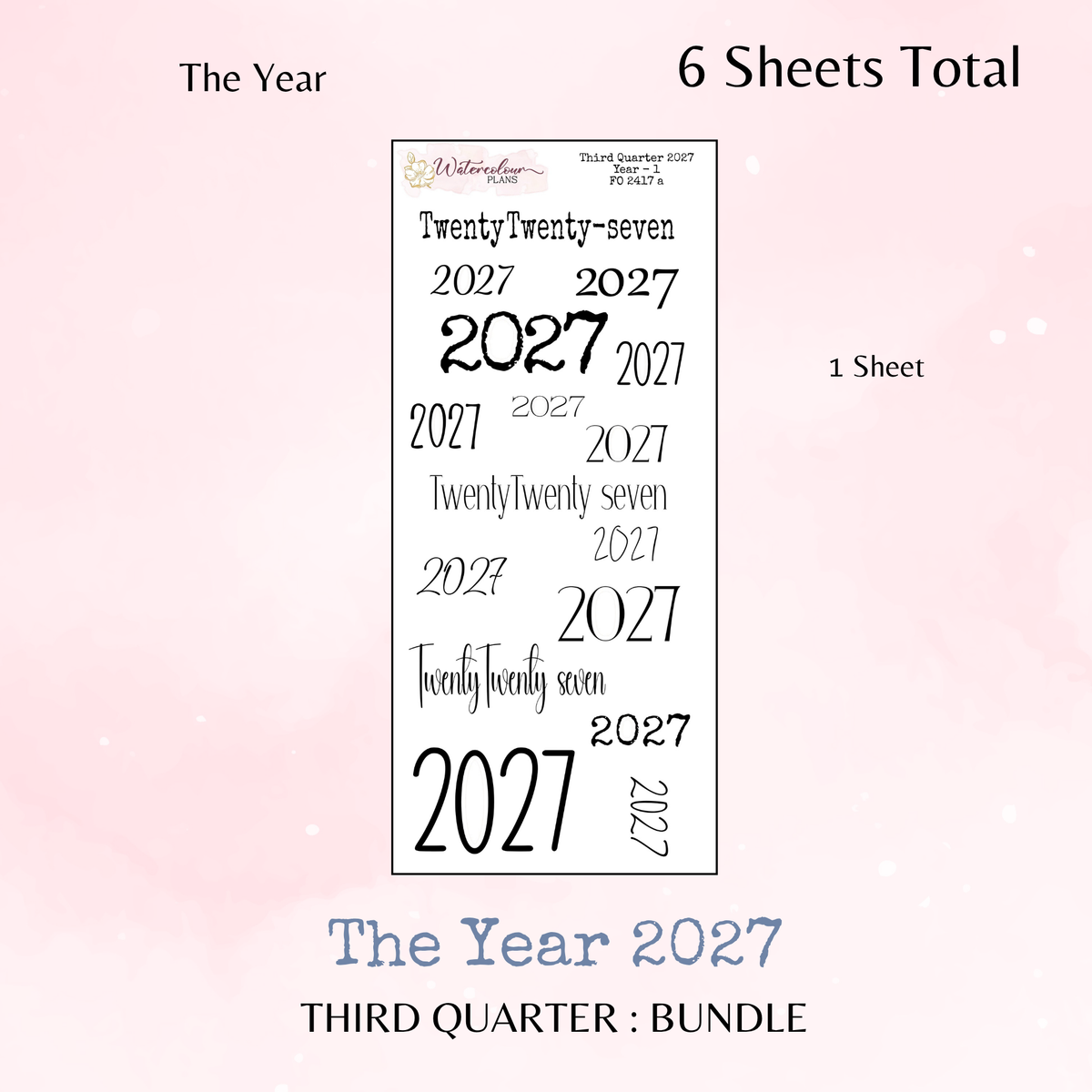 Third Quarter Bundle - 2027 - Script Stickers - Days Weeks Months - Stationery