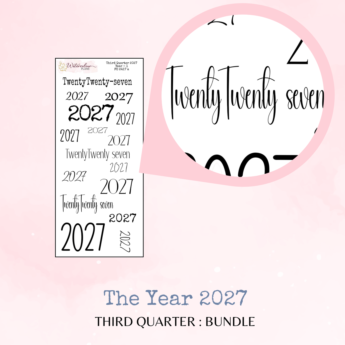 Third Quarter Bundle - 2027 - Script Stickers - Days Weeks Months - Stationery