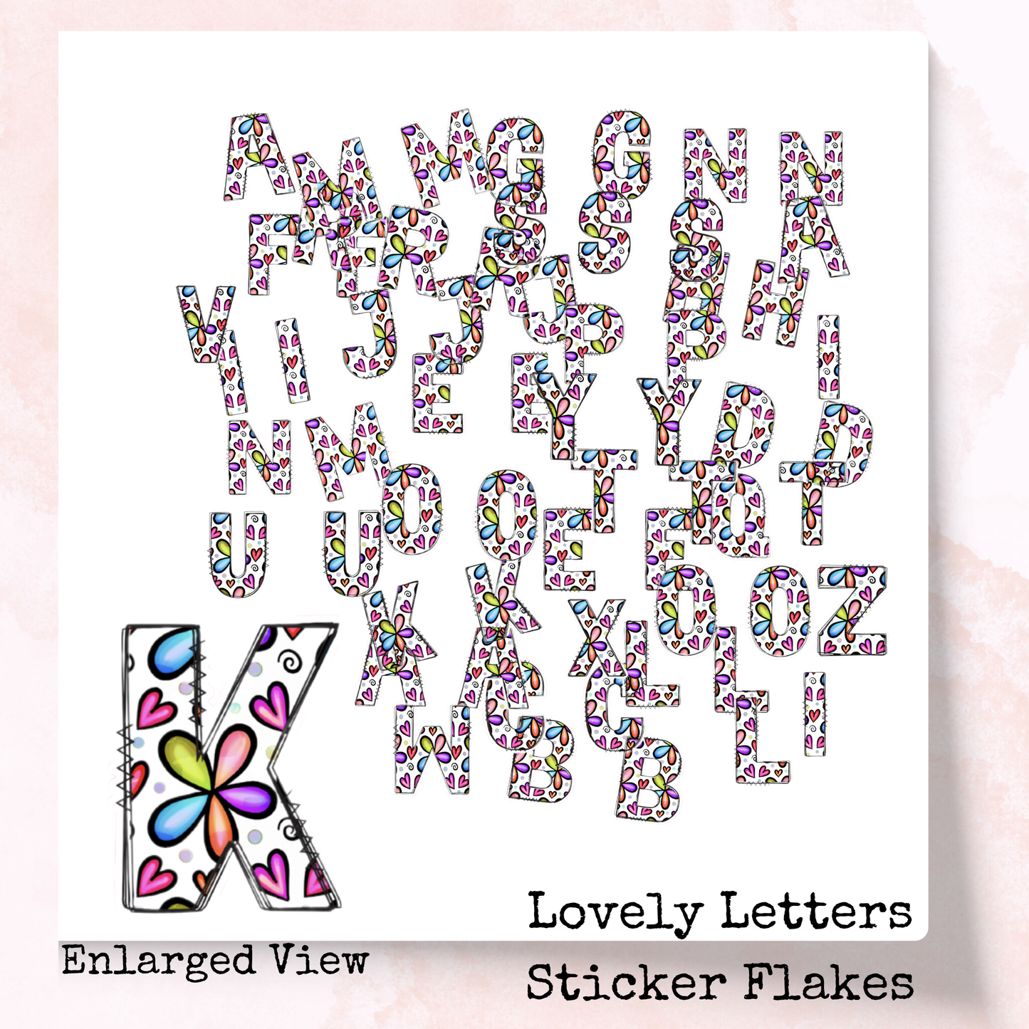 Lovely Letters - Sticker Flakes - Planner and Journal Stickers - Stationery - Watercolour