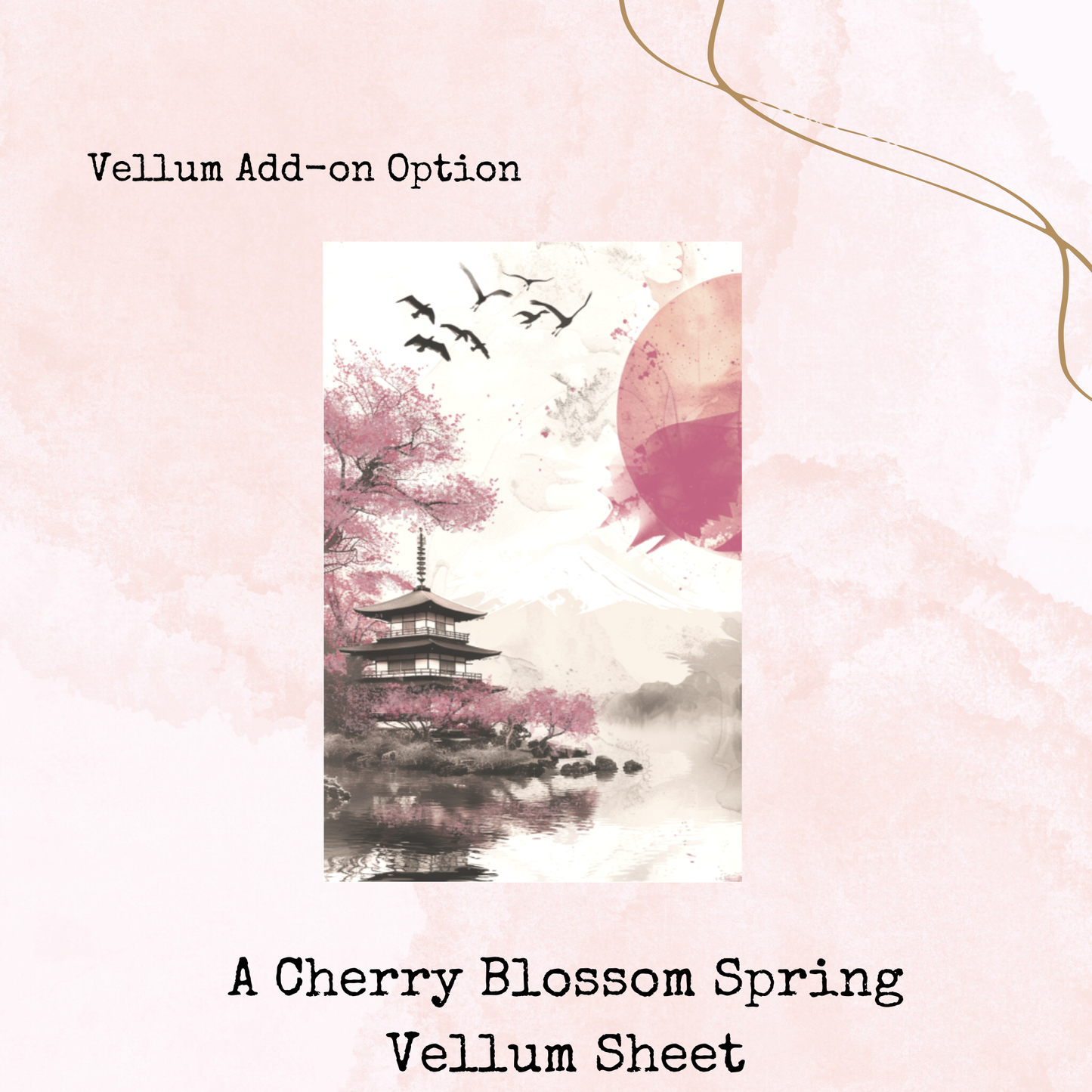 A Cherry Blossom Spring - Journal Trio - Printed Vellum - Planner Stickers - Stationery - Watercolour