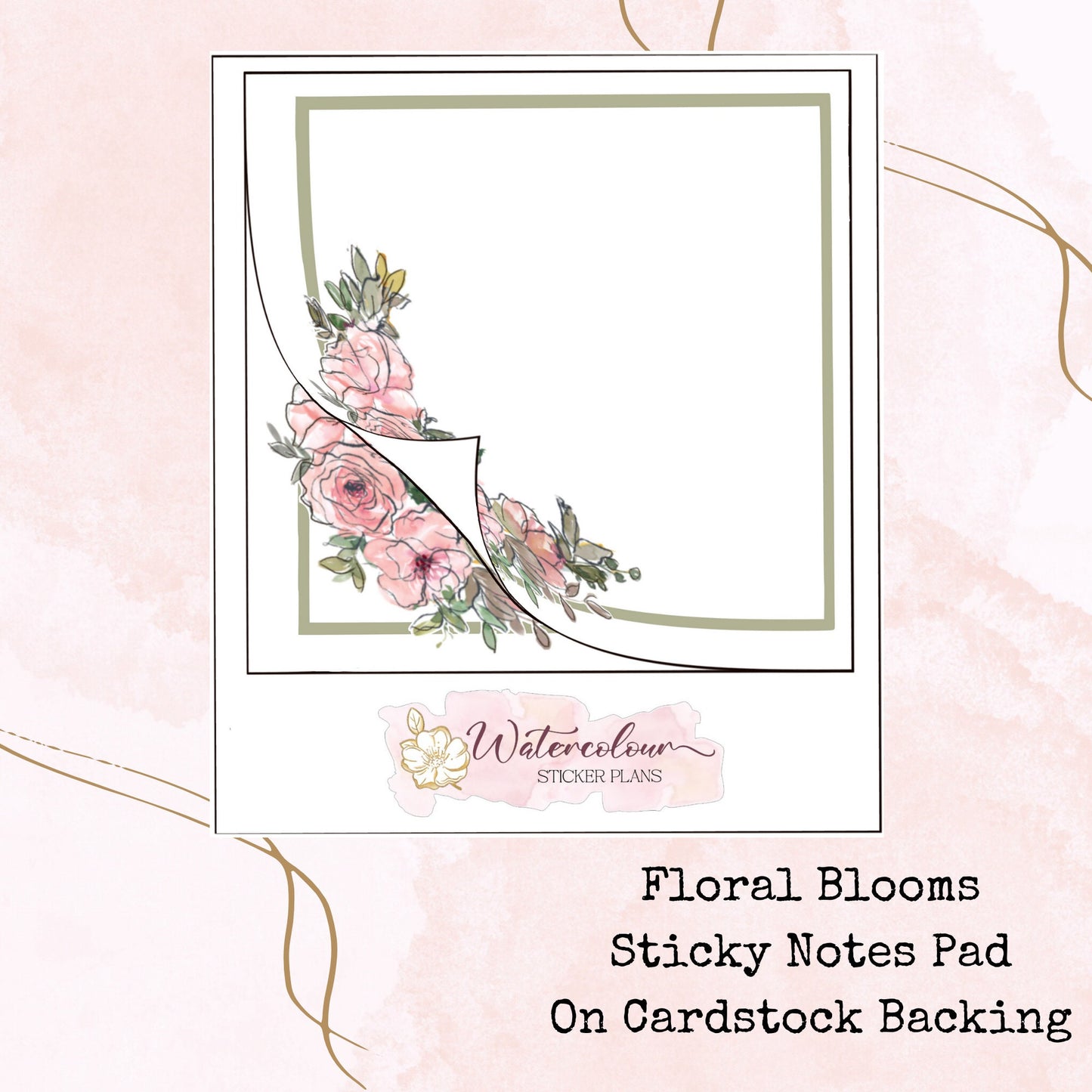 Floral Blooms - Sticky Notes Pad - Stationery - Watercolour
