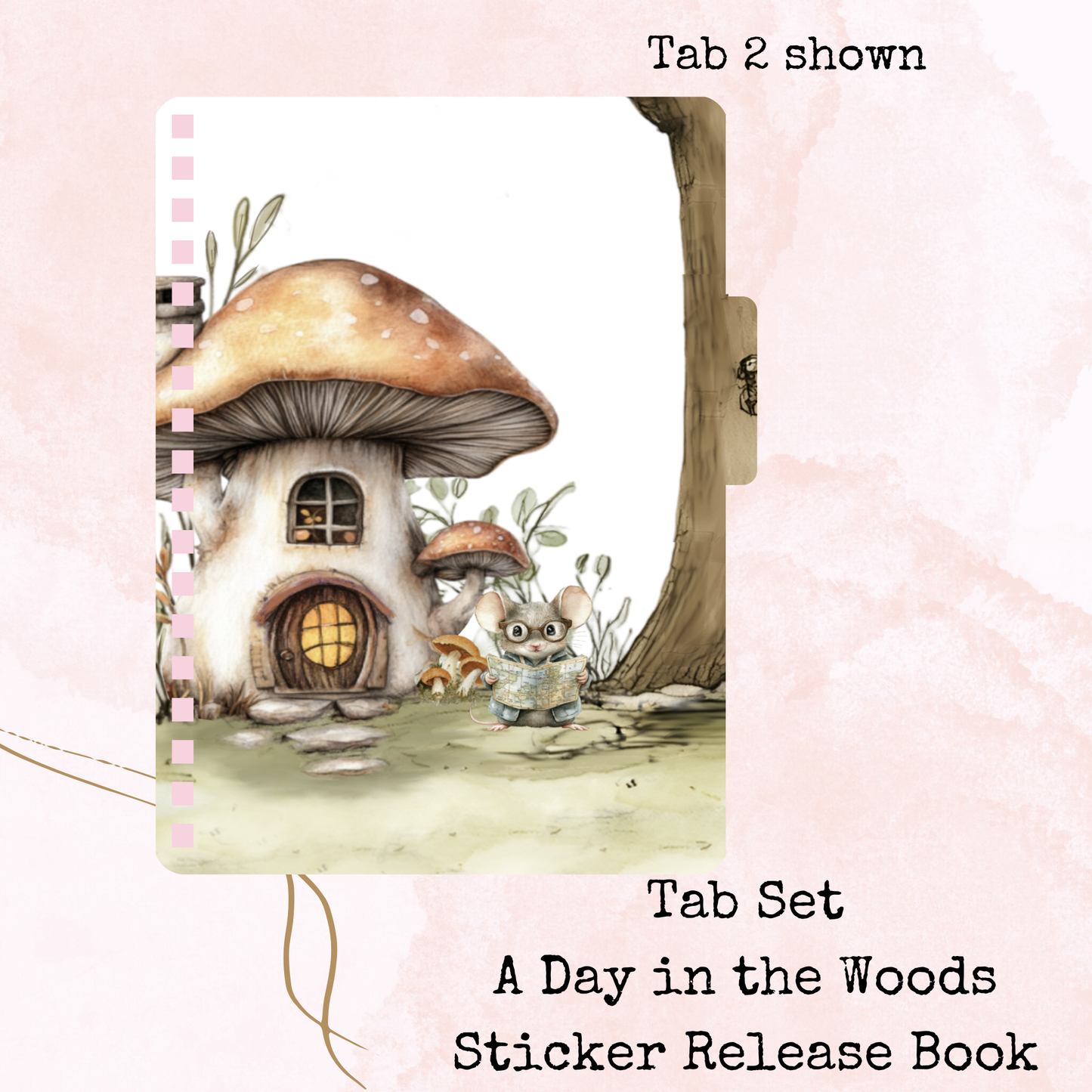 A Day in the Woods - Tab Set - Sticker Release Book Accessory - Stationery - Watercolour